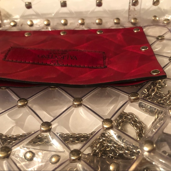 Valentino clear rockstud small size bag with chain - Picture 9 of 15